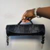 Black cylindrical handmade leather bag – The Braids Brand Ghana