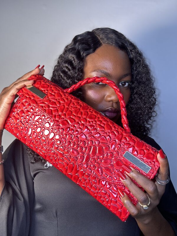 Red handmade leather bag – The Braids Brand Ghana