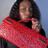 Red handmade leather bag – The Braids Brand Ghana