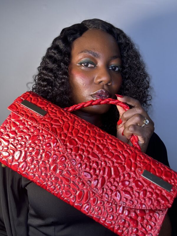 Red handmade leather bag – The Braids Brand Ghana