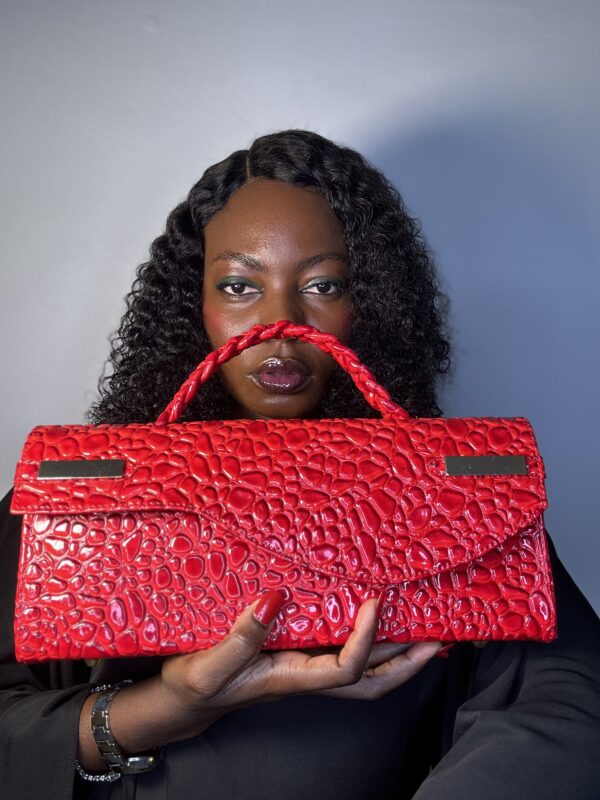 Red handmade leather bag – The Braids Brand Ghana