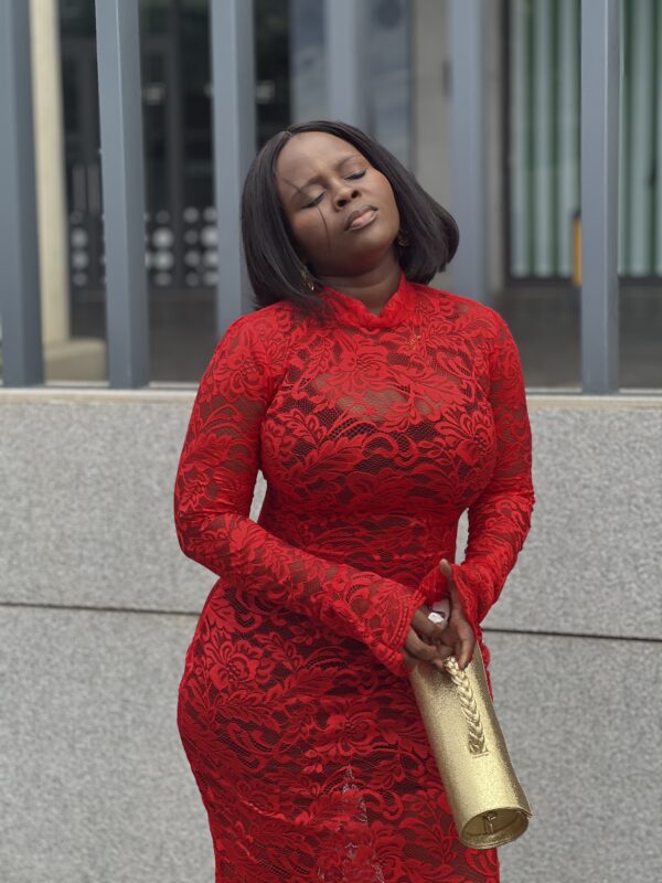 Gold cylindrical handmade leather bag