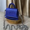 Mini handmade leather handbag in blue – The Braids Brand Ghana