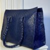 Blue handmade leather tote set – The Braids Brand Ghana