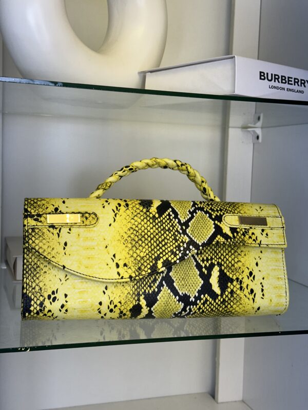Handmade yellow snake skin leather bag – The Braids Brand Ghana