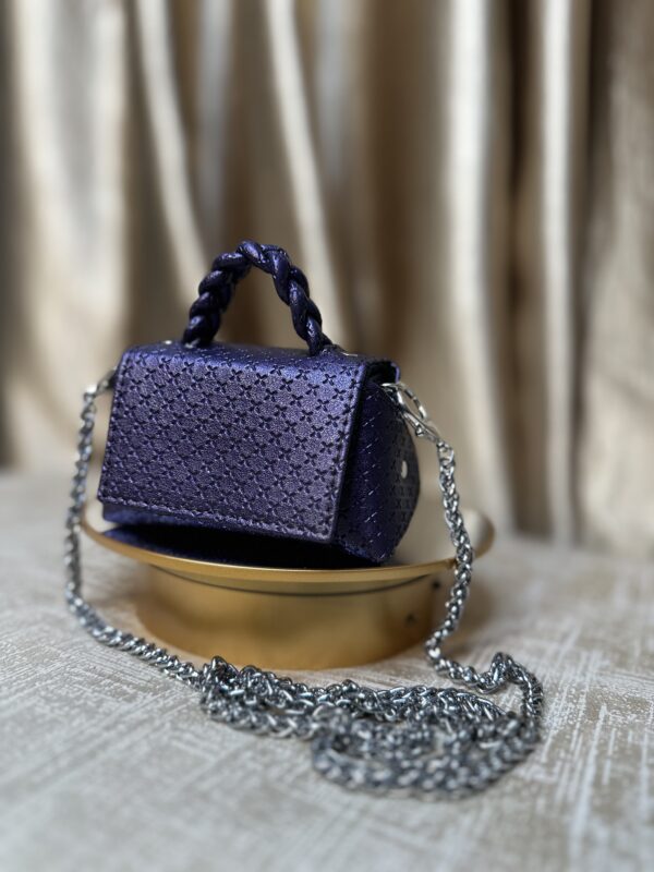 Mini handmade leather handbag in purple – The Braids Brand Ghana
