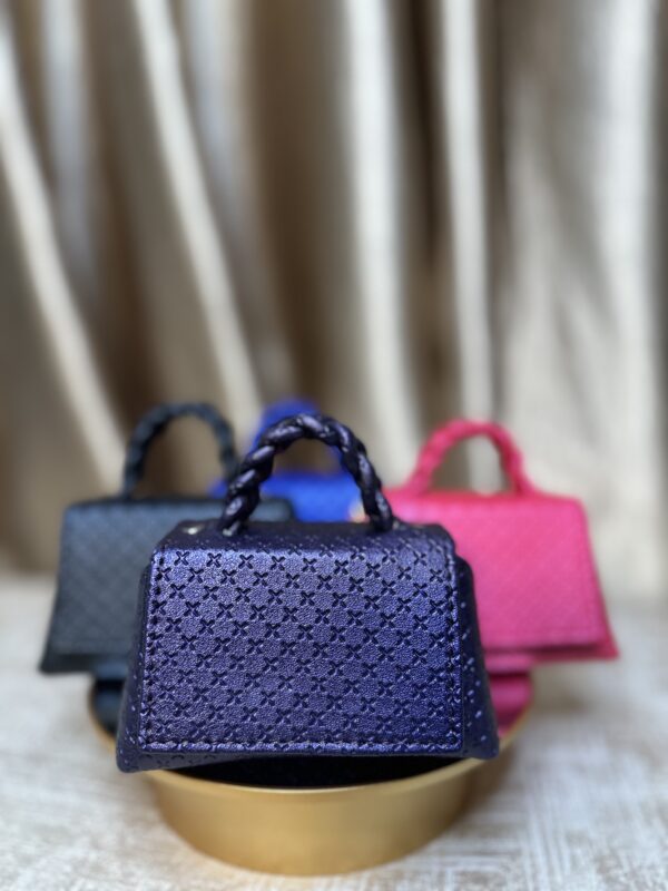 Mini handmade leather handbag in purple – The Braids Brand Ghana