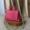 Mini handmade leather handbag in pink – The Braids Brand Ghana
