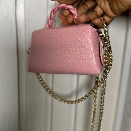 Handmade Pink mini leather bag - The braids Brand