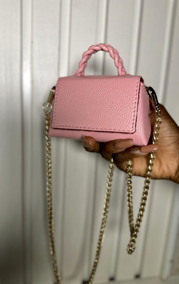 Handmade Pink mini leather bag - The braids Brand