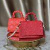 Red shiny leather bag- The braids Brand